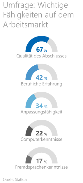 Einen Beruf finden Grafik: Wichtige Fähigkeiten