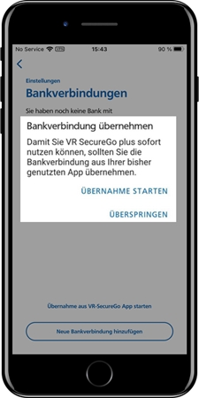 Anleitung Wechsel VR SecureGo plus App Grafik: Migrationsprozess durchführen